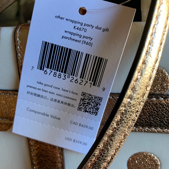 Authentic Kate spade dots glitter/leather gift box Crossbody/Satchel - Picture 13 of 13